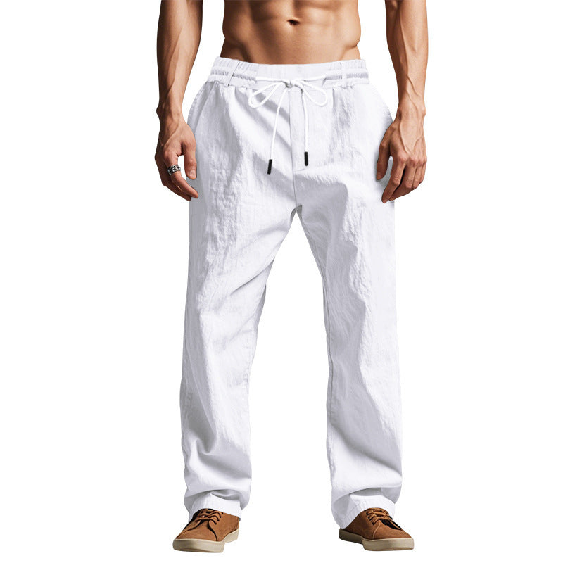 Men’s Linen Pants – Breathable Summer Trousers with Micro Elasticity, Casual Loose Fit - Daily Goods