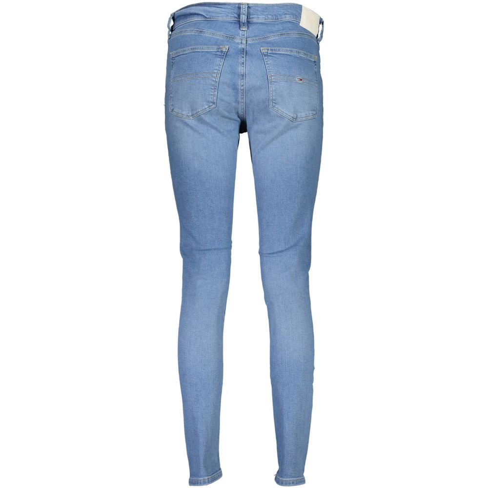 Tommy Hilfiger Blue Women’s Nora Mid Rise Skinny Jeans – Washed Effect & Iconic Logo - Daily Goods