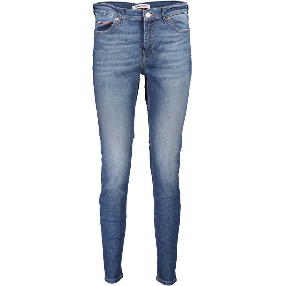 Tommy Hilfiger Blue Women’s Nora Mid Rise Skinny Jeans – Logo Detail & Washed Effect - Daily Goods