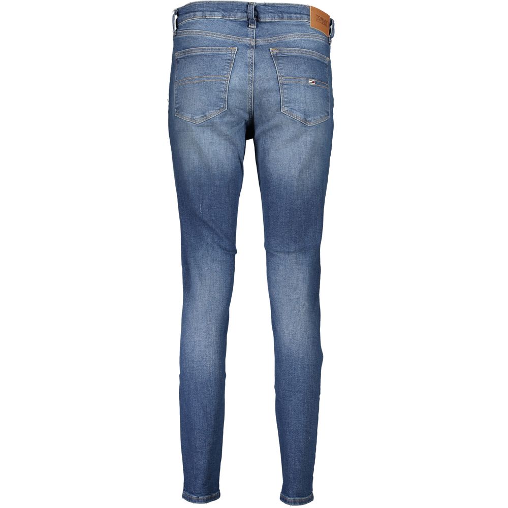 Tommy Hilfiger Blue Women’s Nora Mid Rise Skinny Jeans – Logo Detail & Washed Effect - Daily Goods