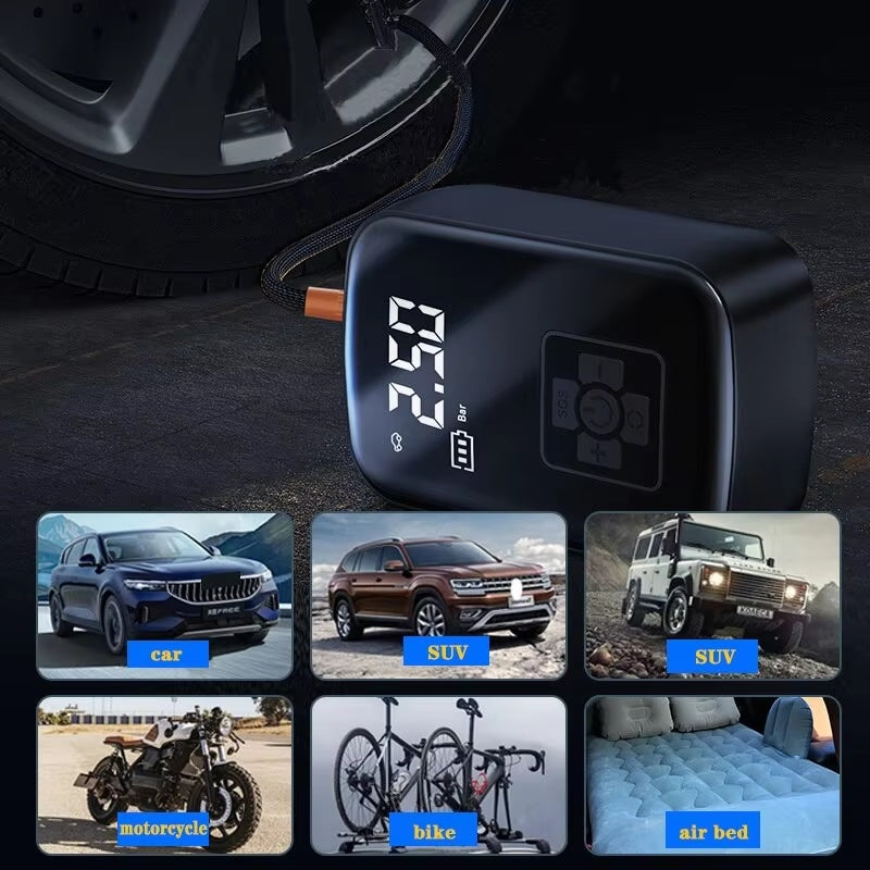 Wireless Car Air Compressor – Portable Electric Tire Inflator 150 PSI for Auto, Motorcycle, Bicycle - Daily Goods