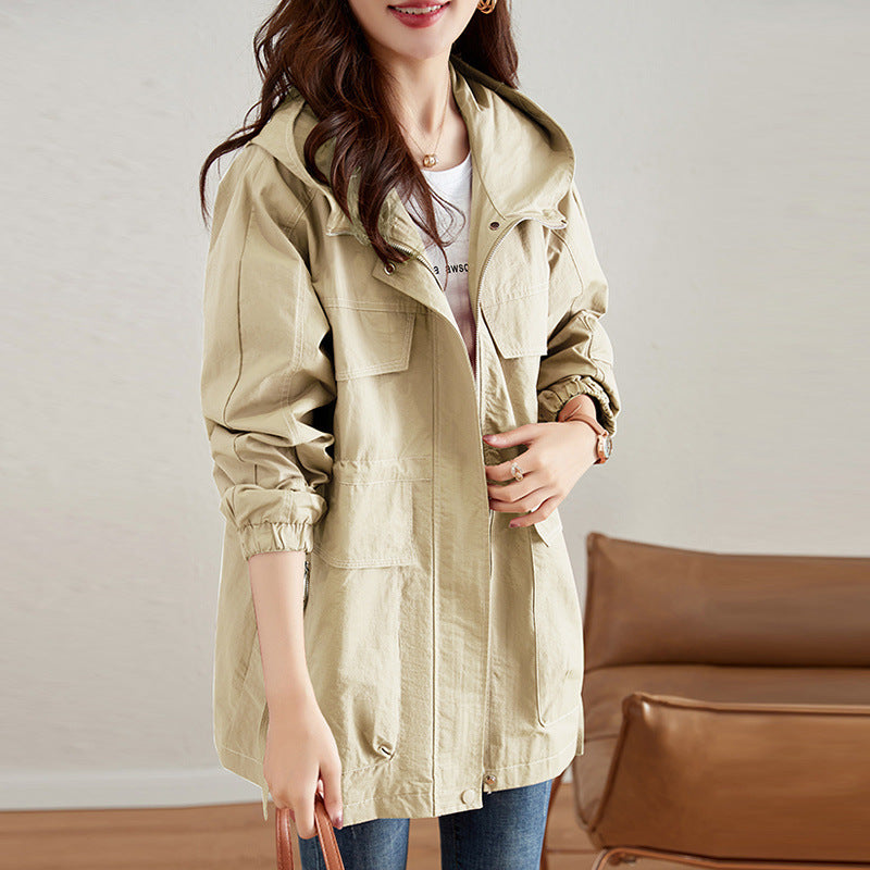 Women’s Mid-Length Trench Coat – Stylish Western Cotton Outerwear for a Chic, Youthful Look - Daily Goods