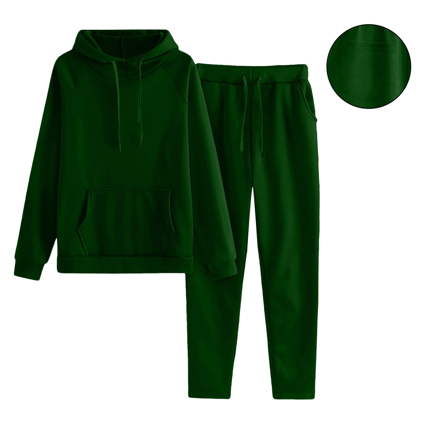 Women’s Solid Color Raglan Sleeve Sweater Trousers Set - Daily Goods