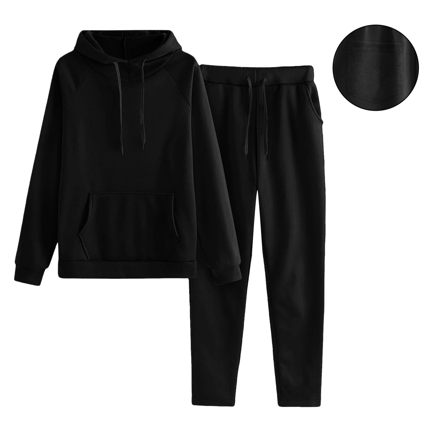 Women’s Solid Color Raglan Sleeve Sweater Trousers Set - Daily Goods