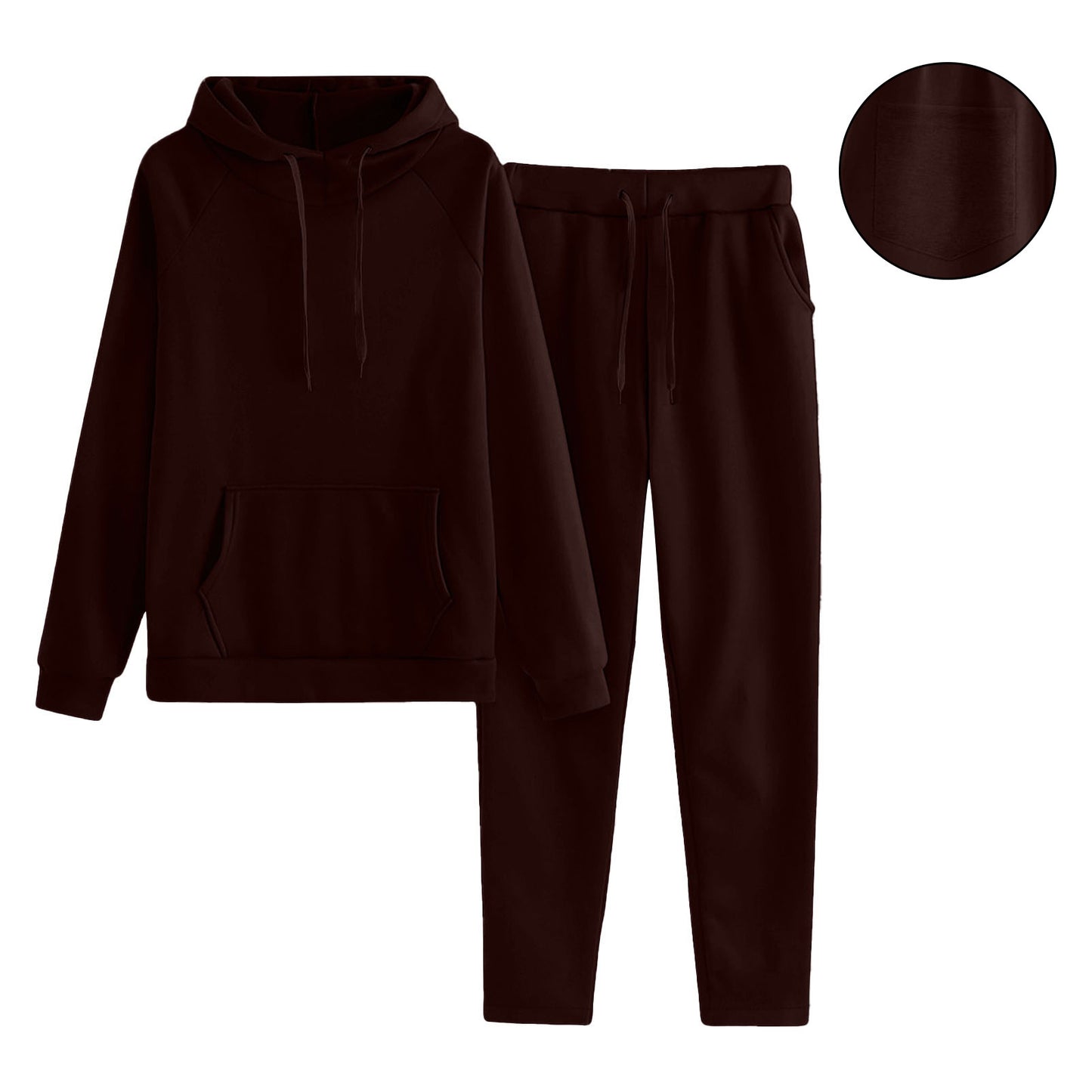 Women’s Solid Color Raglan Sleeve Sweater Trousers Set - Daily Goods