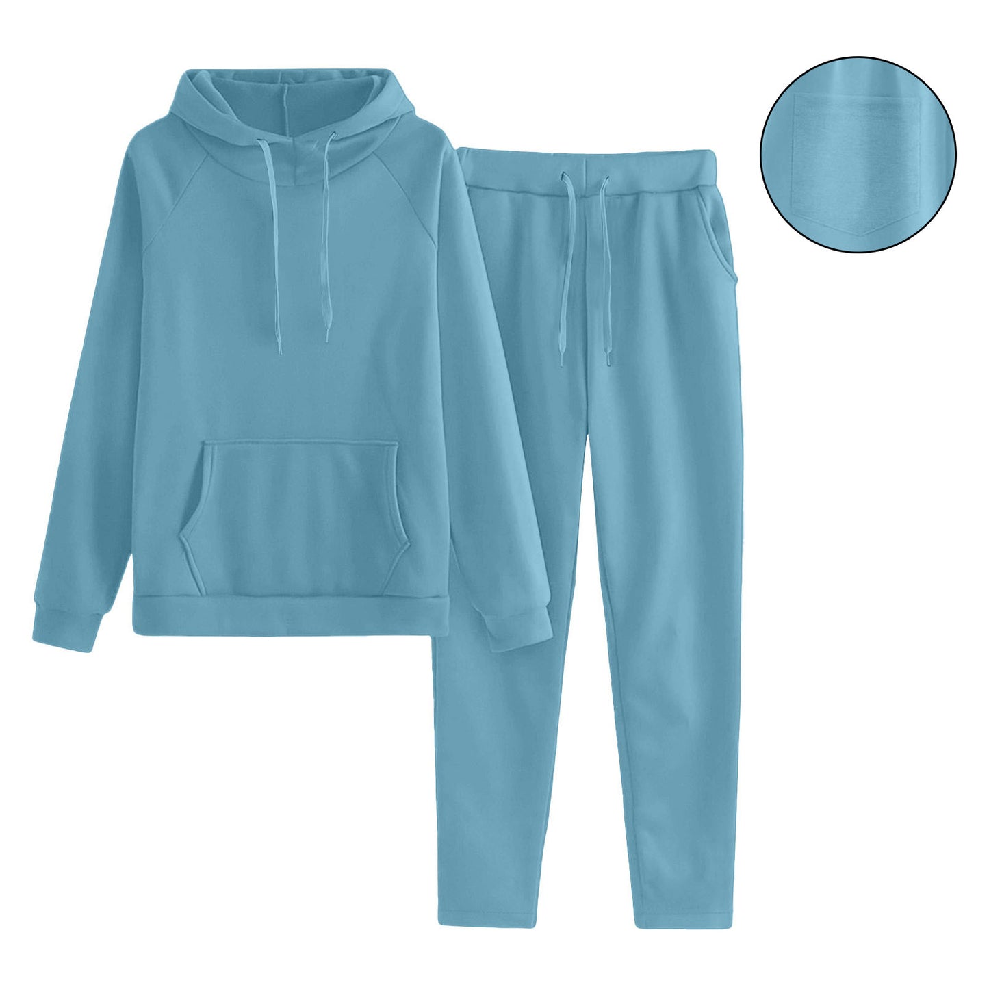 Women’s Solid Color Raglan Sleeve Sweater Trousers Set - Daily Goods