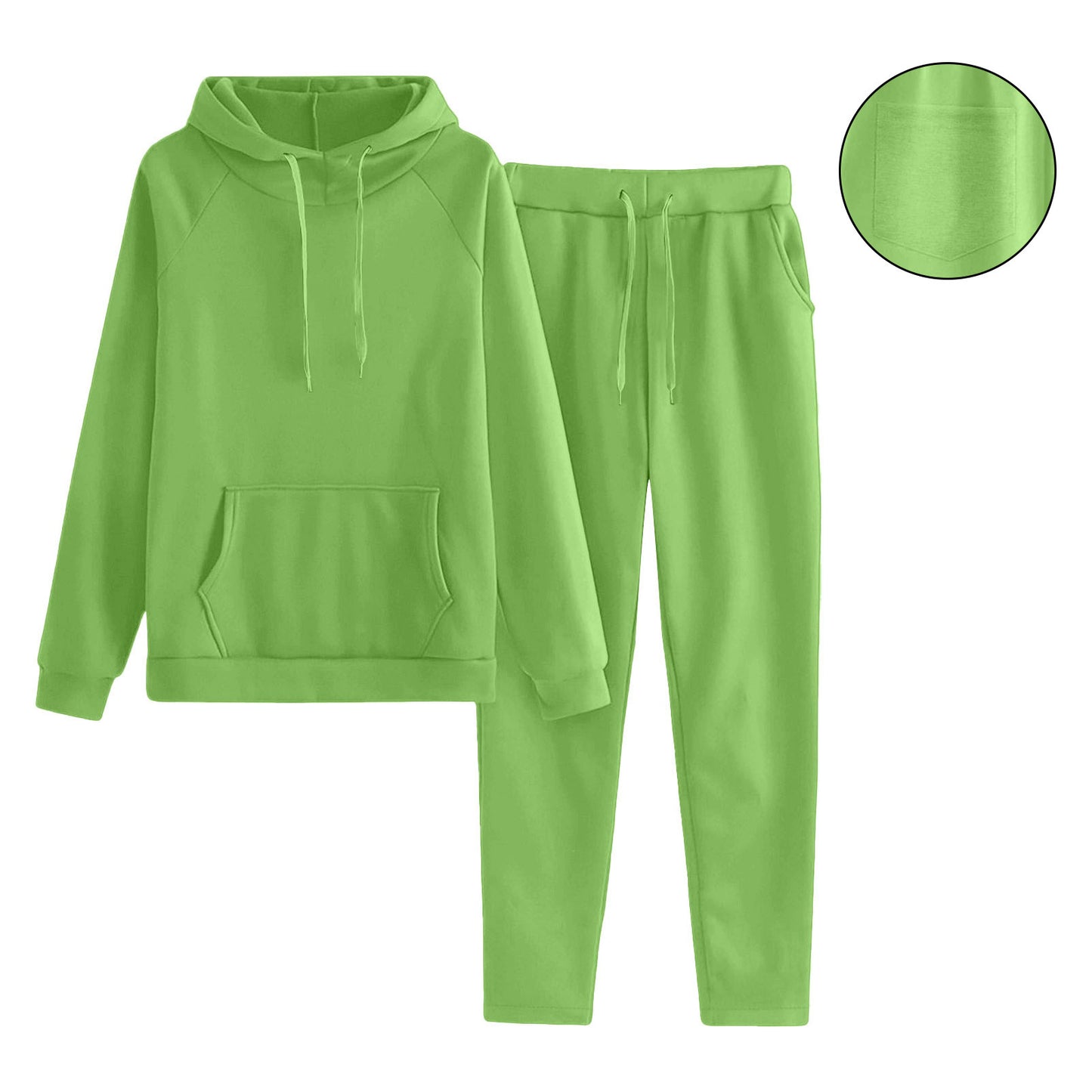 Women’s Solid Color Raglan Sleeve Sweater Trousers Set - Daily Goods