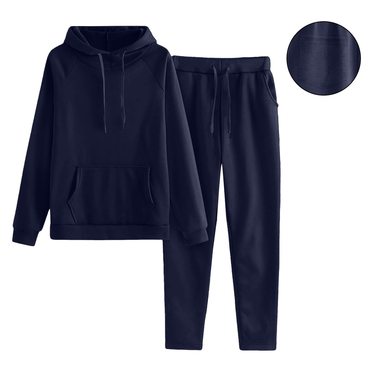 Women’s Solid Color Raglan Sleeve Sweater Trousers Set - Daily Goods
