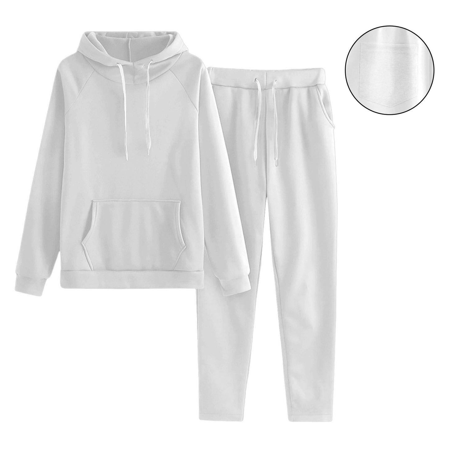 Women’s Solid Color Raglan Sleeve Sweater Trousers Set - Daily Goods