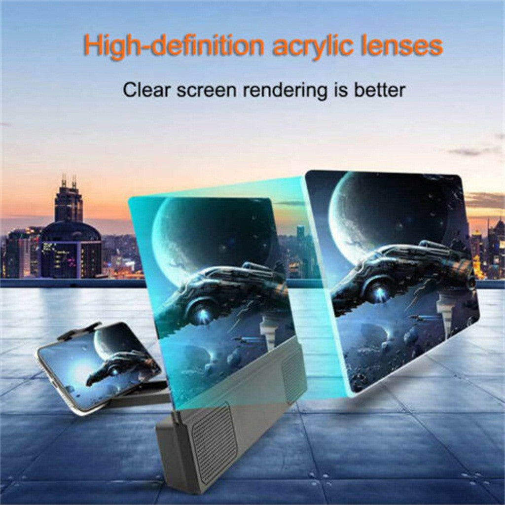 12-Inch Mobile Phone Screen Amplifier with Speakers – HD Zoom & Portable Home Theater - Daily Goods