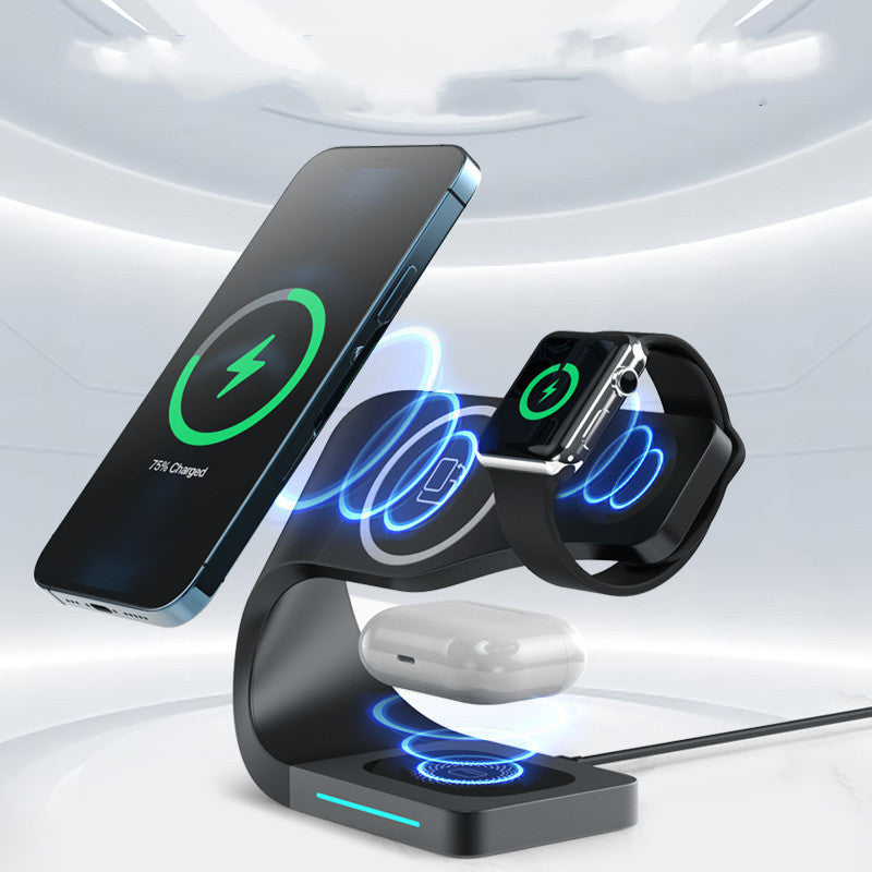 15W Wireless Charger – Fast Charging Dock with Type-C Interface for Phones, Black & White - Daily Goods