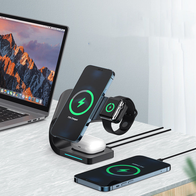 15W Wireless Charger – Fast Charging Dock with Type-C Interface for Phones, Black & White - Daily Goods