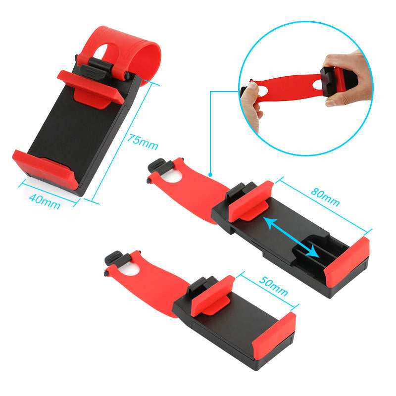 Universal Car Steering Wheel Phone Holder – Clip Mount for iPhone, Samsung, Xiaomi, Huawei & GPS Devices - Daily Goods