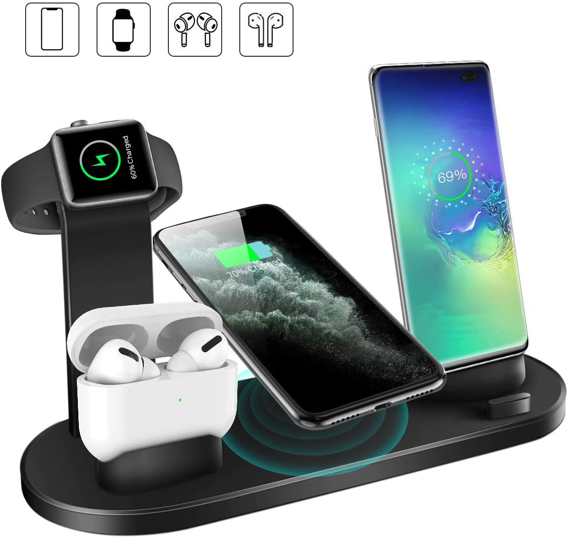 5-in-1 Fast Wireless Charging Stand – 15W Quick Charger for iPhone, Apple Watch, AirPods & Android Devices - Daily Goods
