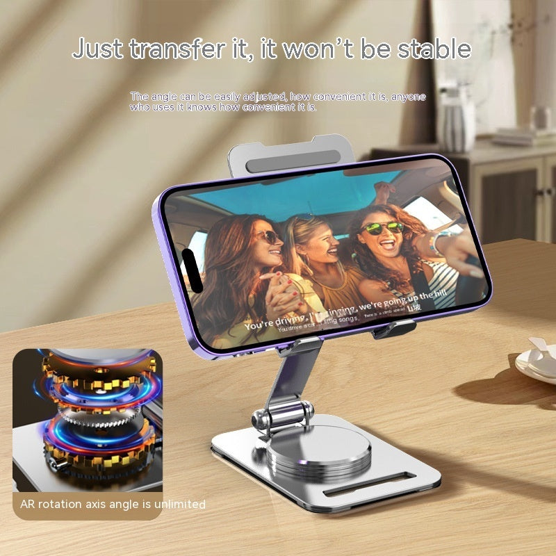 Desktop Phone & Tablet Stand – Foldable Aluminum Alloy Holder with 360° Rotation - Daily Goods