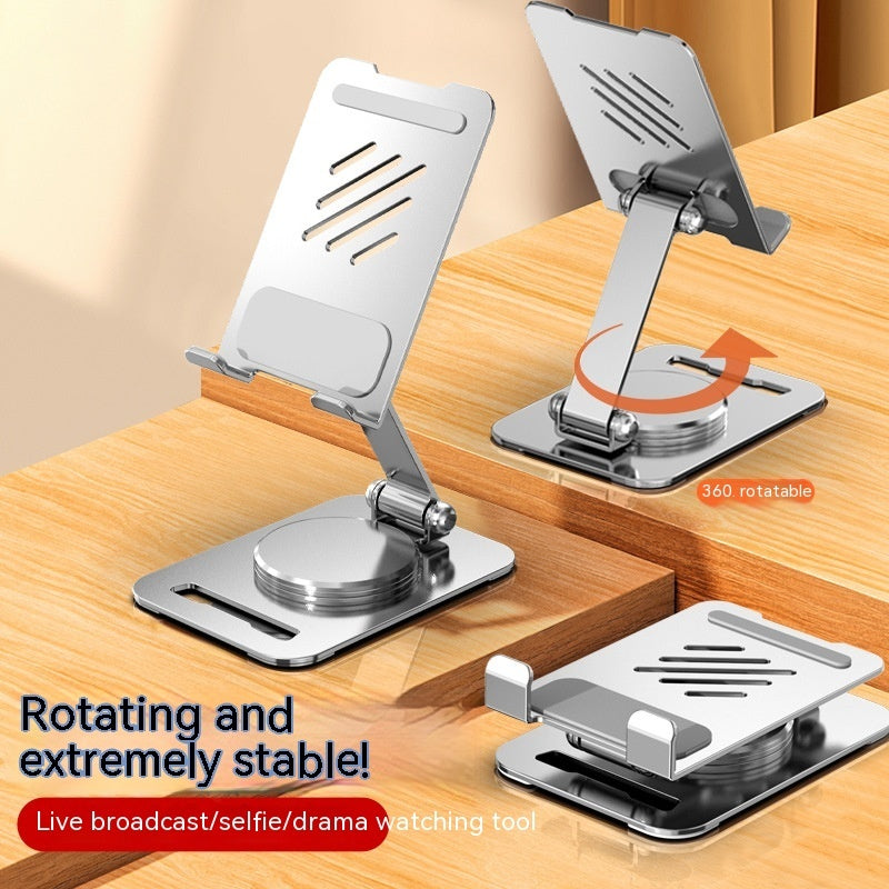 Desktop Phone & Tablet Stand – Foldable Aluminum Alloy Holder with 360° Rotation - Daily Goods