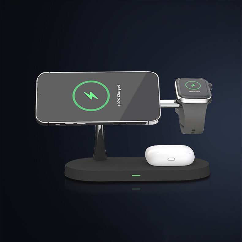 5-in-1 Magnetic Wireless Charger with Night Lamp – Fast Charging Dock for iPhone, Apple Watch & AirPods - Daily Goods