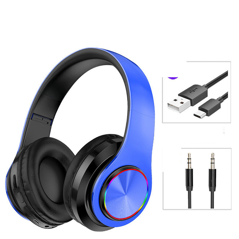 Wireless Bluetooth Headphones with Mic, 7-Color LED Light, 40mm Driver, Multi-Mode Playback – Stereo Headset - Daily Goods