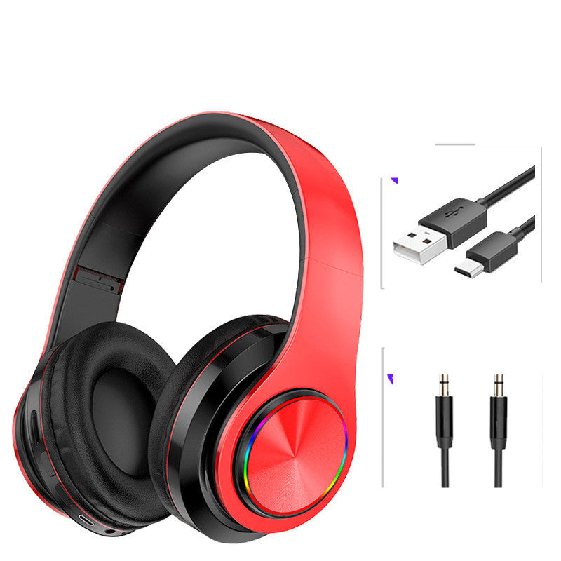 Wireless Bluetooth Headphones with Mic, 7-Color LED Light, 40mm Driver, Multi-Mode Playback – Stereo Headset - Daily Goods
