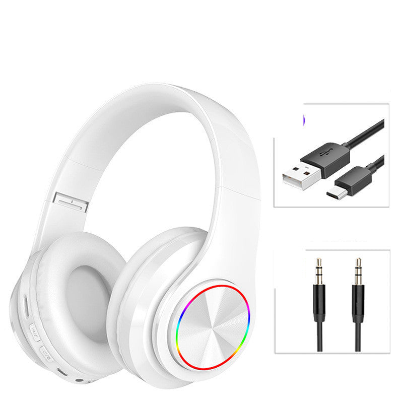 Wireless Bluetooth Headphones with Mic, 7-Color LED Light, 40mm Driver, Multi-Mode Playback – Stereo Headset - Daily Goods