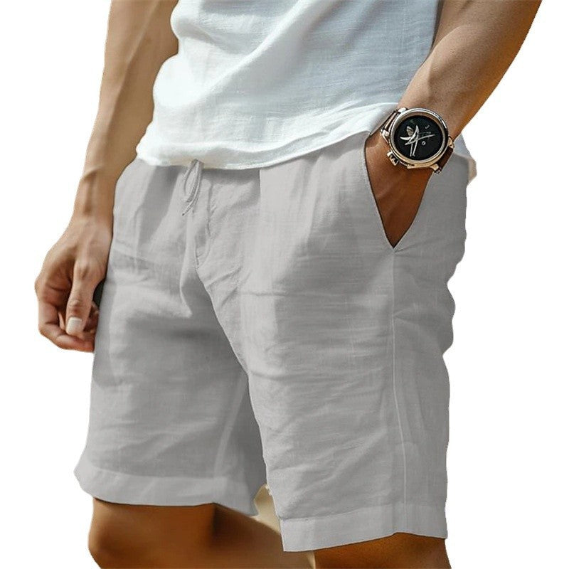 Men’s Cotton-Linen Shorts – Loose Fit British Style, 5th Length Summer Casual Pants - Daily Goods