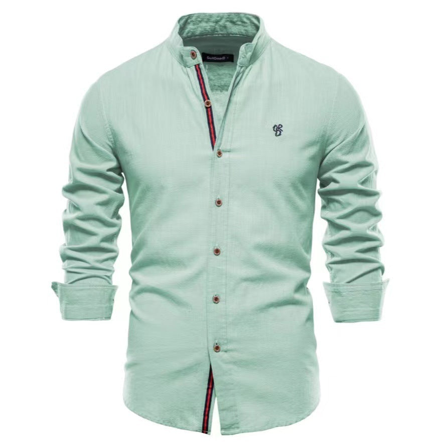 Men’s Solid Color Cotton Blend T-Shirt – Casual Non-Iron Leisure - Daily Goods
