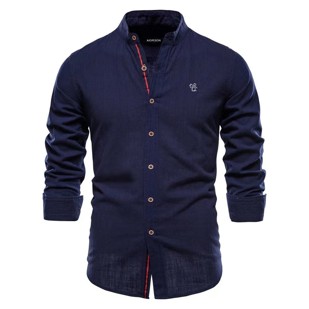Men’s Solid Color Cotton Blend T-Shirt – Casual Non-Iron Leisure - Daily Goods