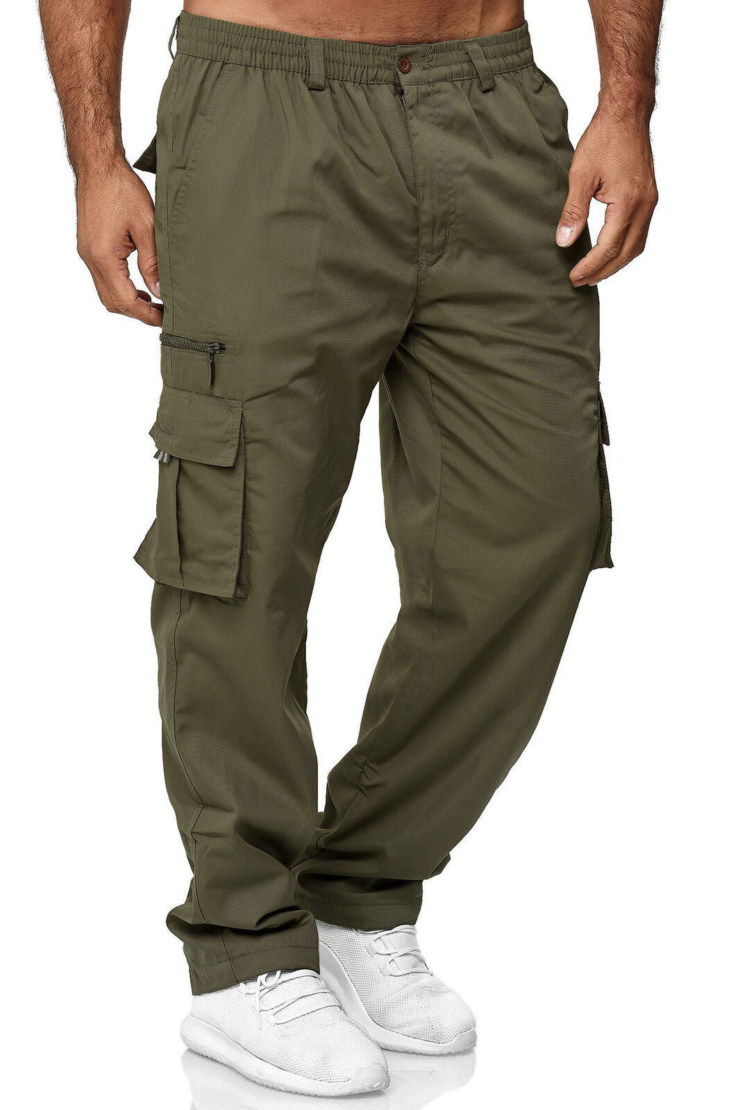Pop Overalls – Loose-Fit Mid-Waist Trousers with Belt, Casual Button-Front Pants - Daily Goods