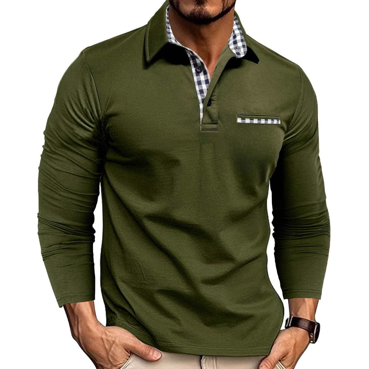 Men’s Casual Long-Sleeve Polyester Top – Lightweight Pullover, Multiple Colors, Youth & Adult - Daily Goods