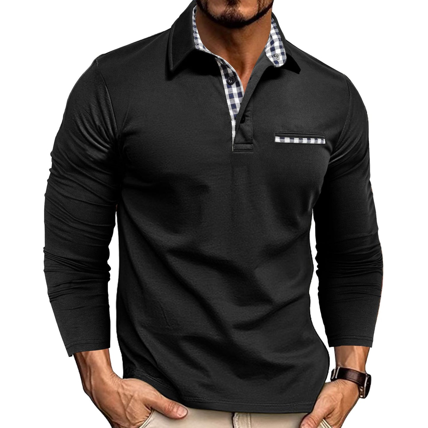Men’s Casual Long-Sleeve Polyester Top – Lightweight Pullover, Multiple Colors, Youth & Adult - Daily Goods