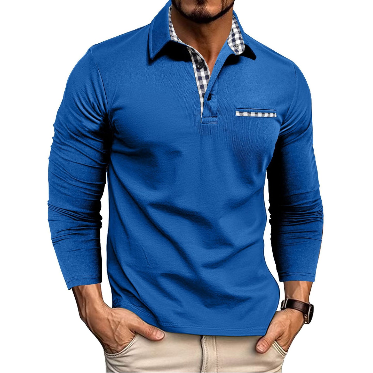 Men’s Casual Long-Sleeve Polyester Top – Lightweight Pullover, Multiple Colors, Youth & Adult - Daily Goods