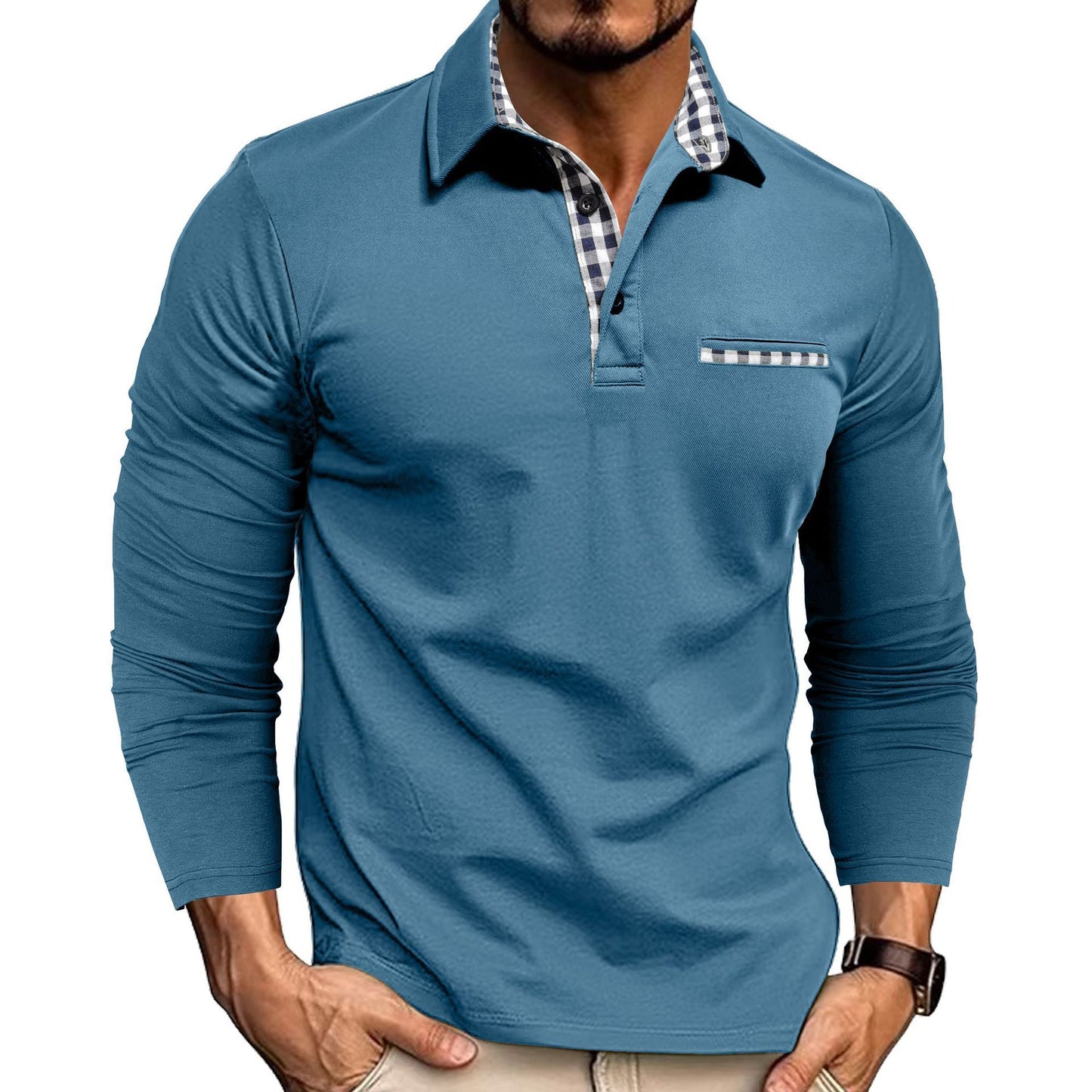 Men’s Casual Long-Sleeve Polyester Top – Lightweight Pullover, Multiple Colors, Youth & Adult - Daily Goods