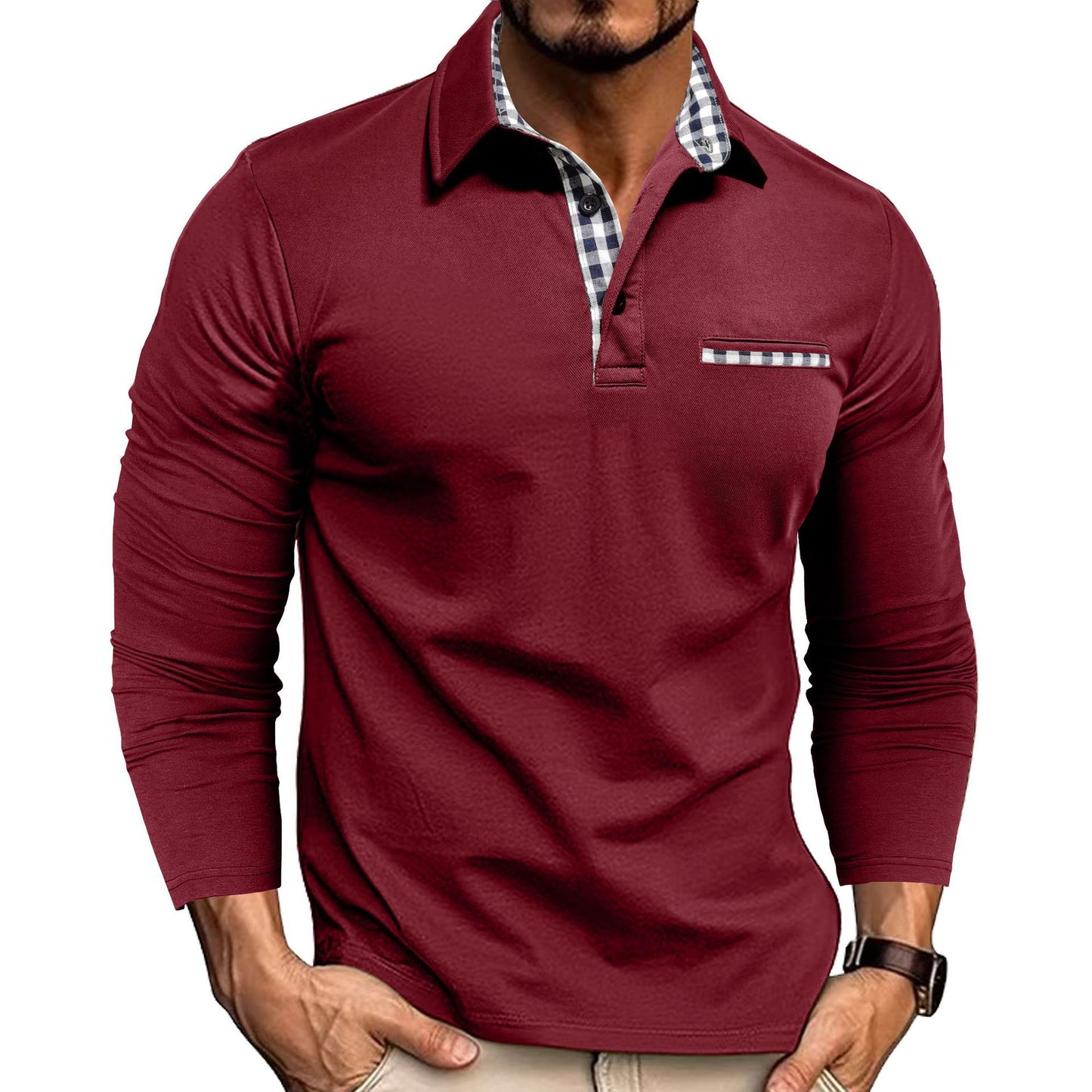 Men’s Casual Long-Sleeve Polyester Top – Lightweight Pullover, Multiple Colors, Youth & Adult - Daily Goods