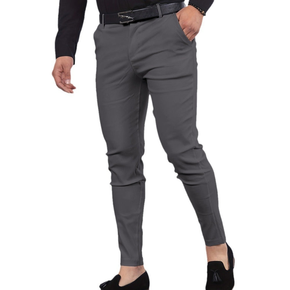 Men’s Pencil Pants – Mid-Waist Cotton & Polyester with Micro Elasticity - Daily Goods