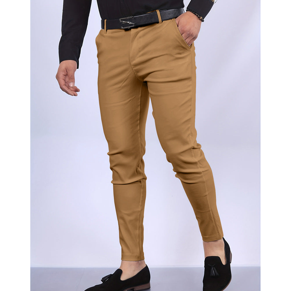 Men’s Pencil Pants – Mid-Waist Cotton & Polyester with Micro Elasticity - Daily Goods