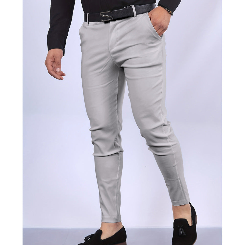 Men’s Pencil Pants – Mid-Waist Cotton & Polyester with Micro Elasticity - Daily Goods