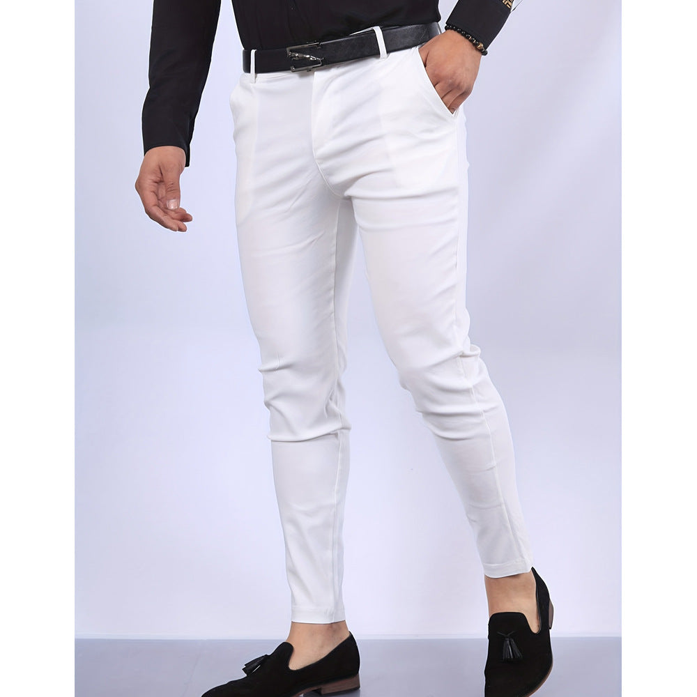 Men’s Pencil Pants – Mid-Waist Cotton & Polyester with Micro Elasticity - Daily Goods