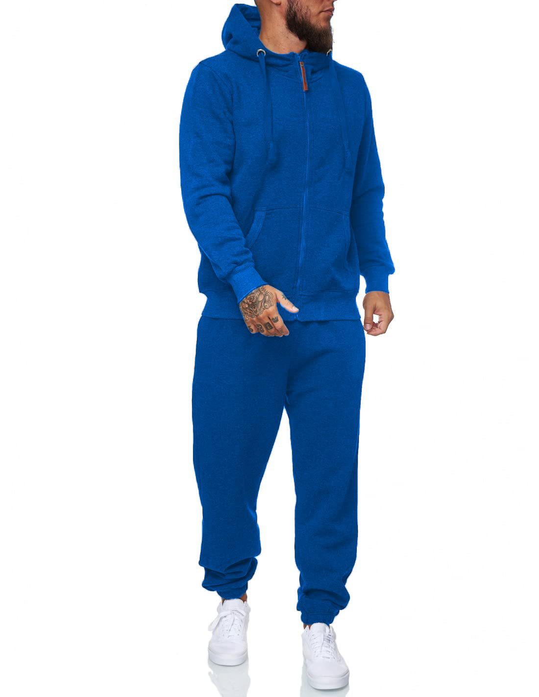 Men’s Winter Hooded Sports Tracksuit – Cotton Blend Coat & Trousers Set - Daily Goods