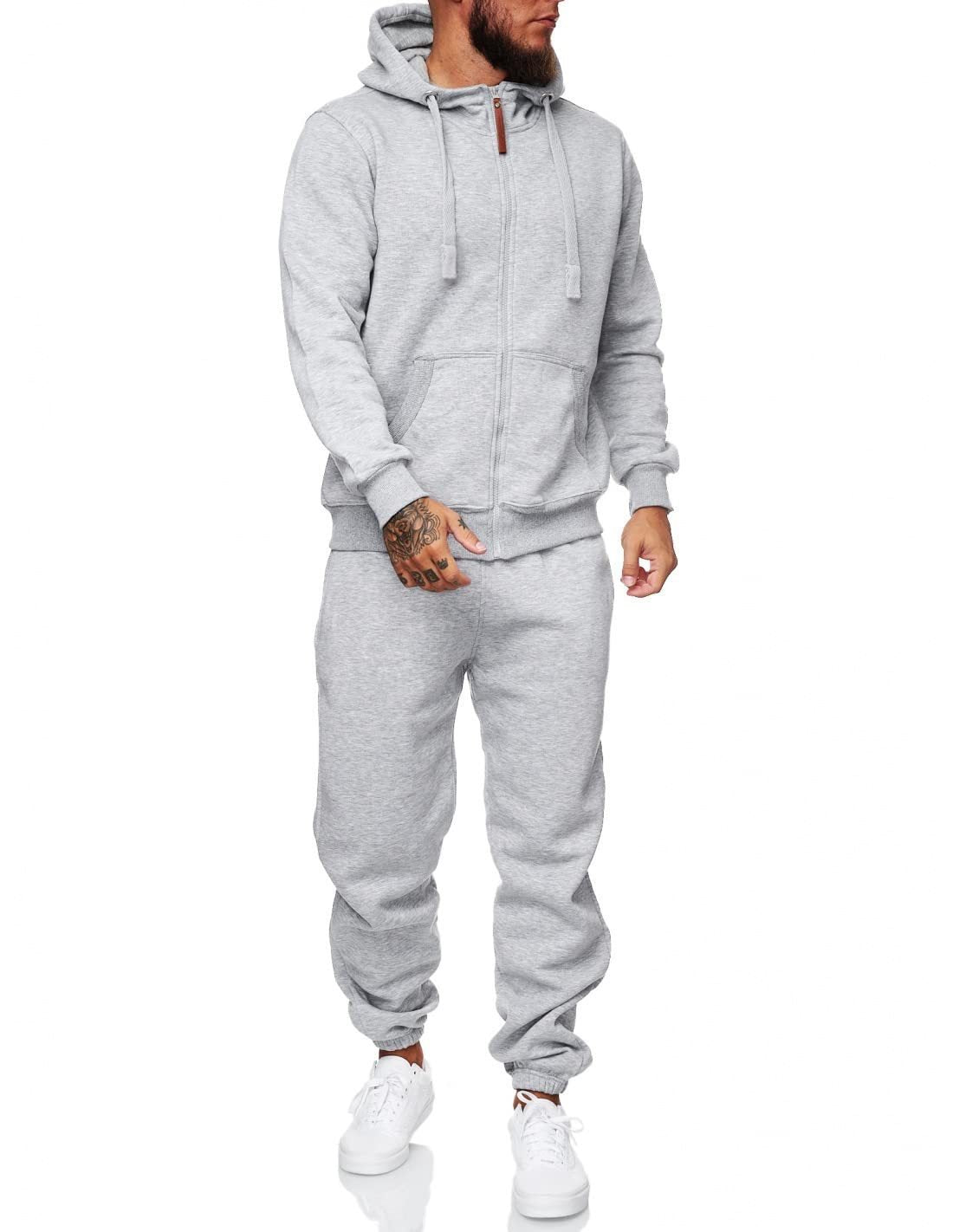 Men’s Winter Hooded Sports Tracksuit – Cotton Blend Coat & Trousers Set - Daily Goods