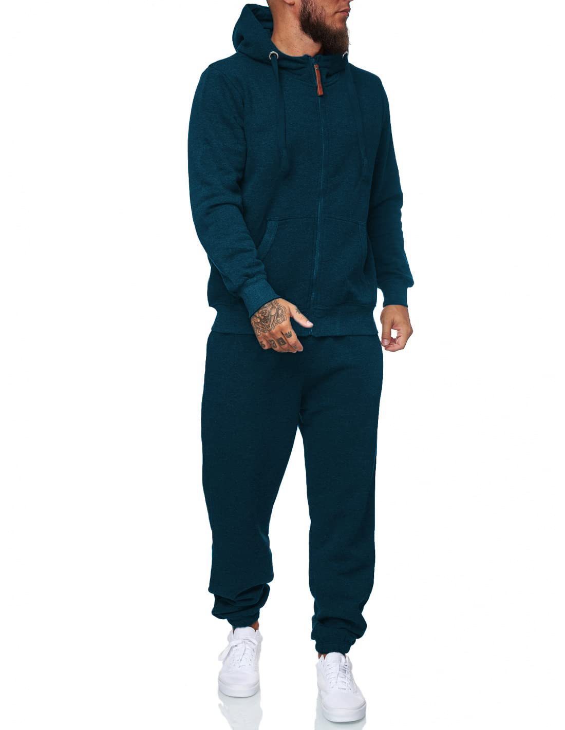 Men’s Winter Hooded Sports Tracksuit – Cotton Blend Coat & Trousers Set - Daily Goods