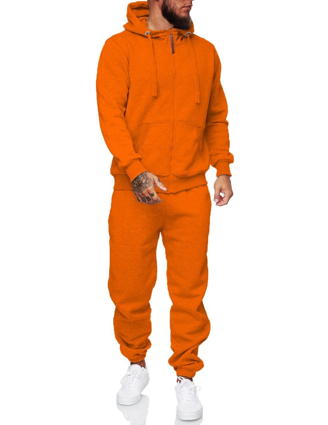 Men’s Winter Hooded Sports Tracksuit – Cotton Blend Coat & Trousers Set - Daily Goods