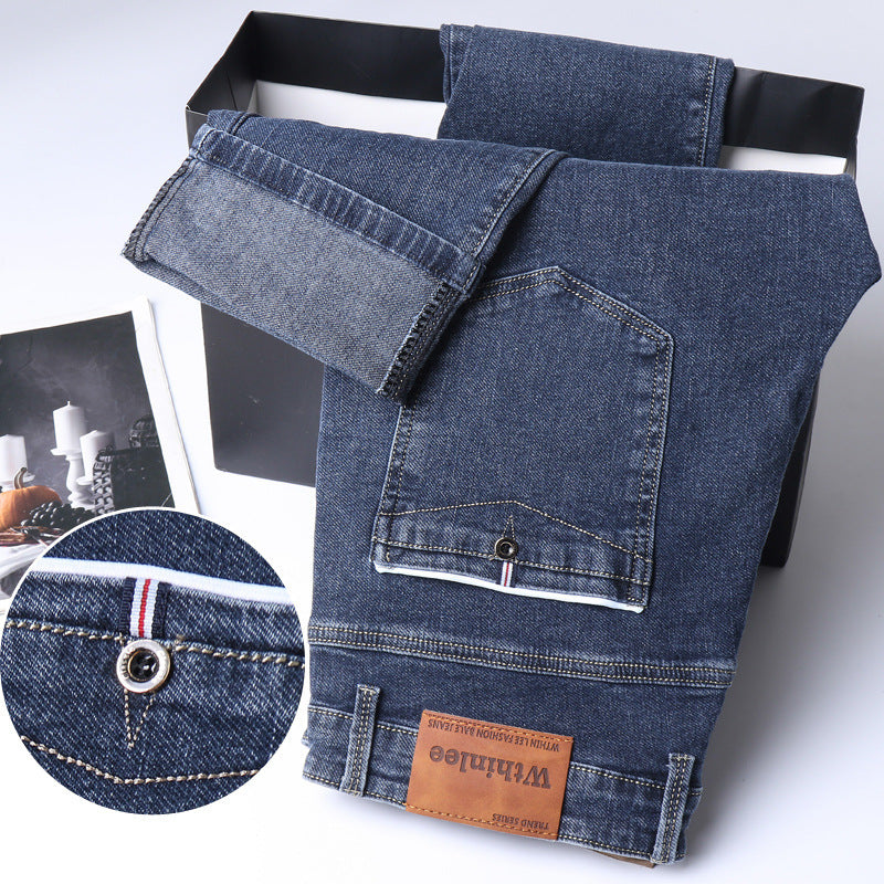 Men’s Cotton Trousers – Micro Elastic Long Pants, Casual Comfort Fit - Daily Goods