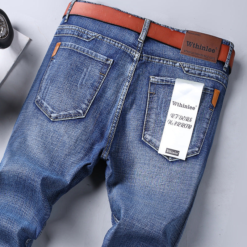 Men’s Cotton Trousers – Micro Elastic Long Pants, Casual Comfort Fit - Daily Goods
