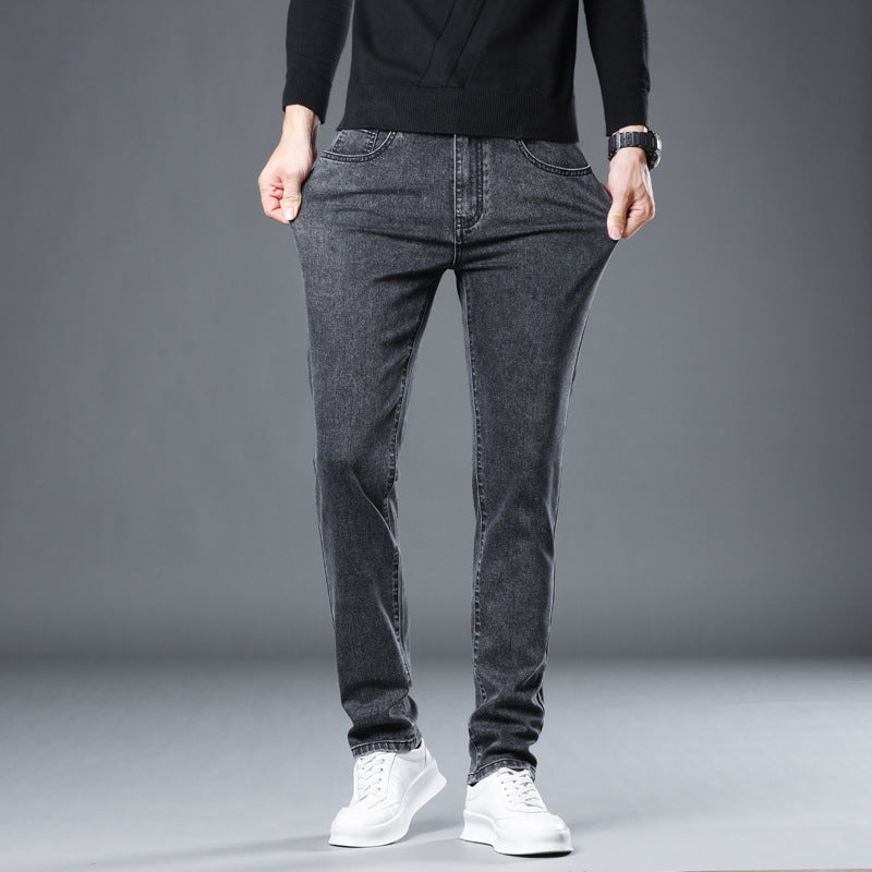 Men’s Straight-Leg Cotton Pants – Non-Iron Casual Trousers with Zipper Fly - Daily Goods