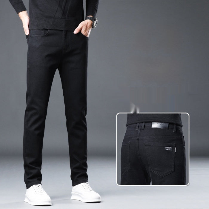 Men’s Straight-Leg Cotton Pants – Non-Iron Casual Trousers with Zipper Fly - Daily Goods