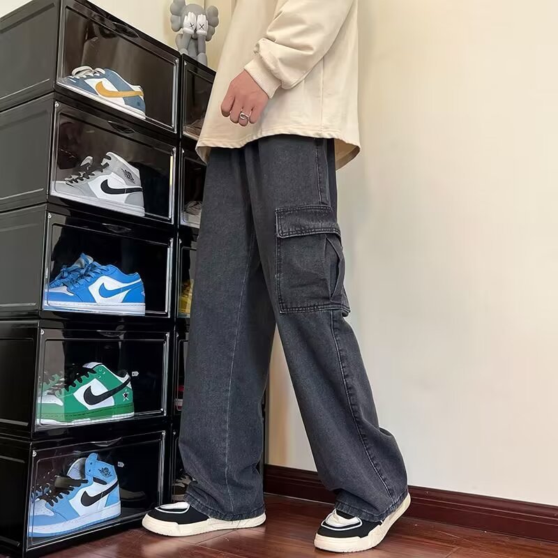 Men’s Korean Style Basic Denim Pants – Casual Leisure Trousers - Daily Goods