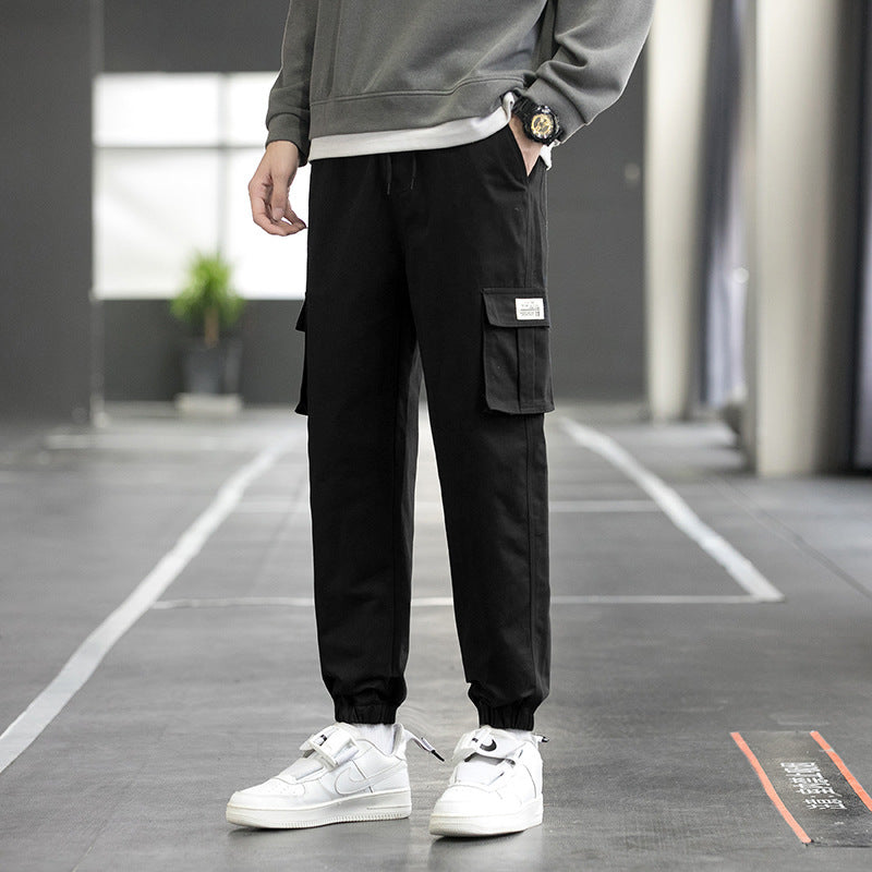 Men’s Loose Cotton Cargo Pants – Multi-Pocket Middle Waist Casual Trousers - Daily Goods