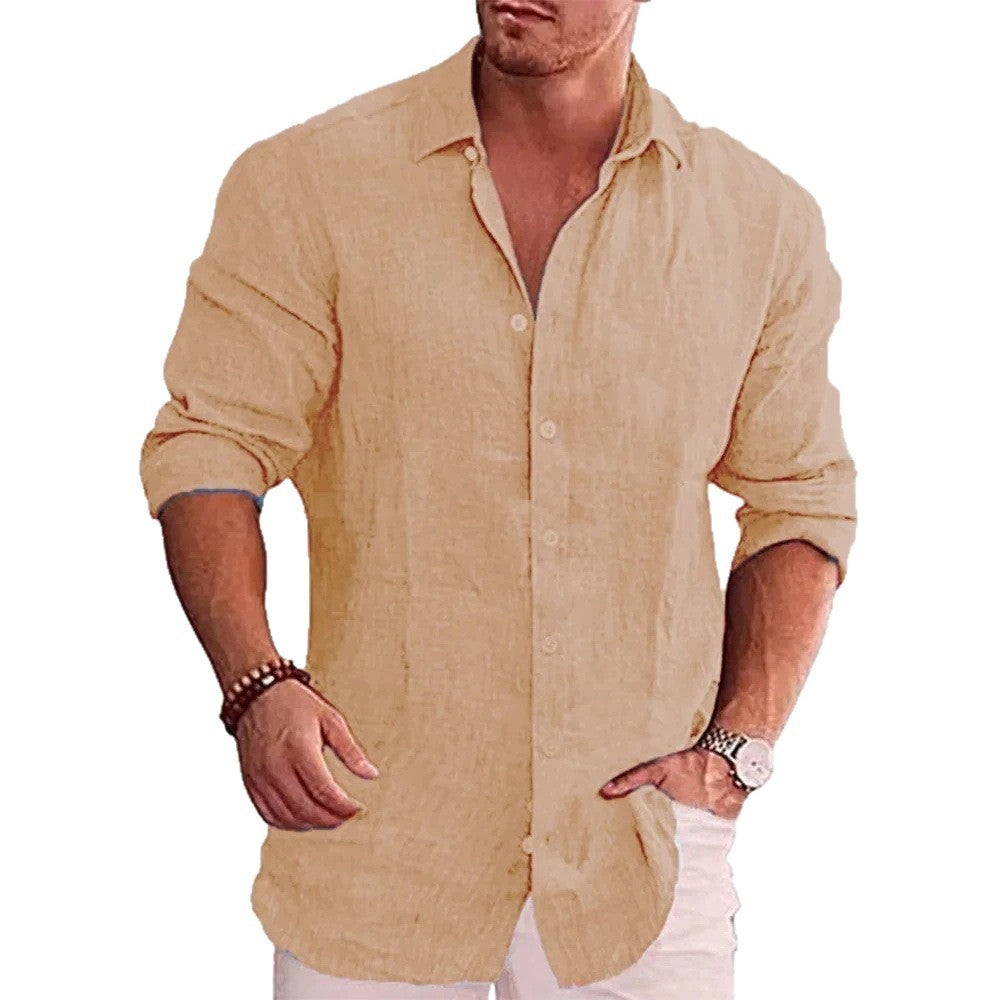 Men’s Loose-Fit Cardigan – Solid Color, Long Sleeve, Casual Leisure Wear - Daily Goods