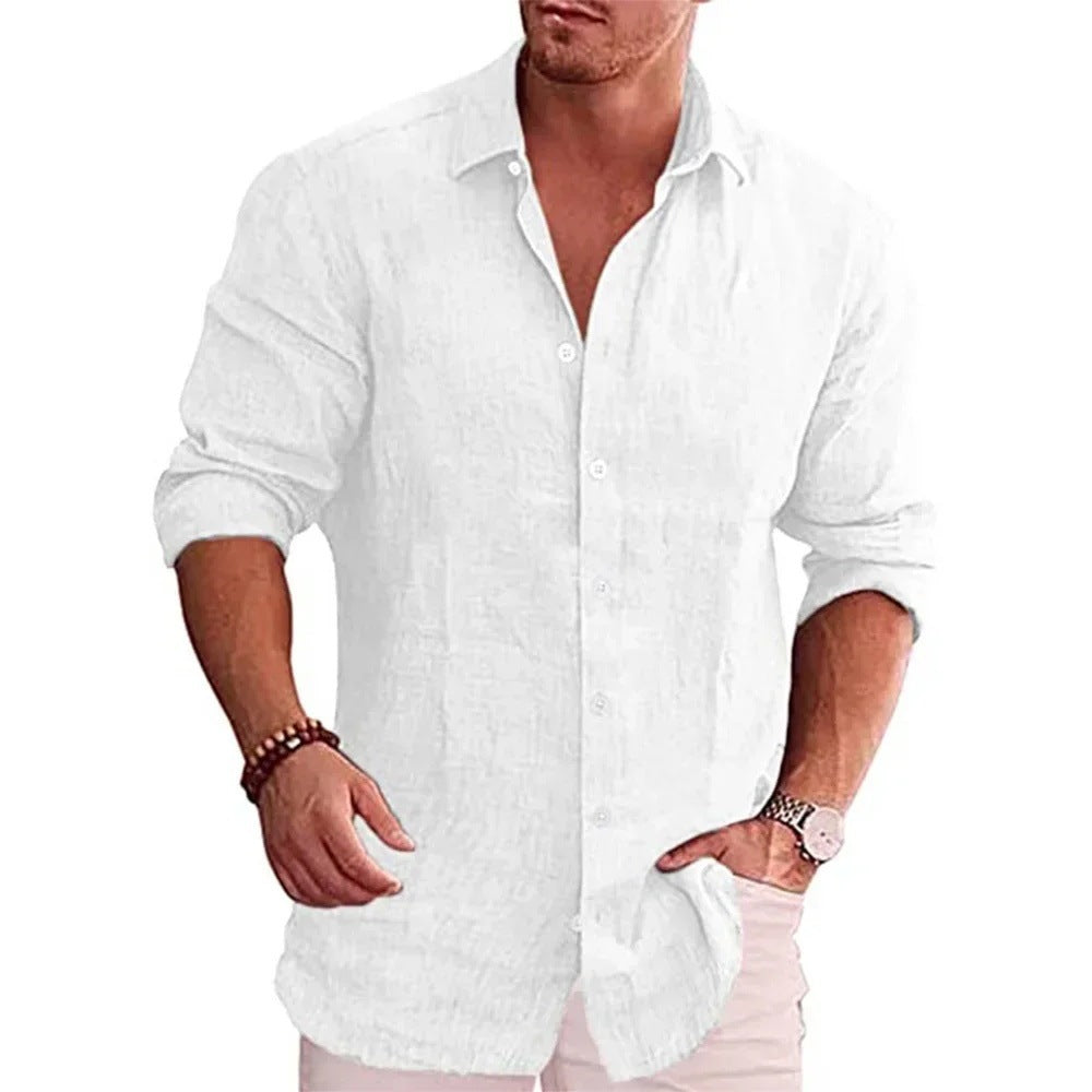 Men’s Loose-Fit Cardigan – Solid Color, Long Sleeve, Casual Leisure Wear - Daily Goods