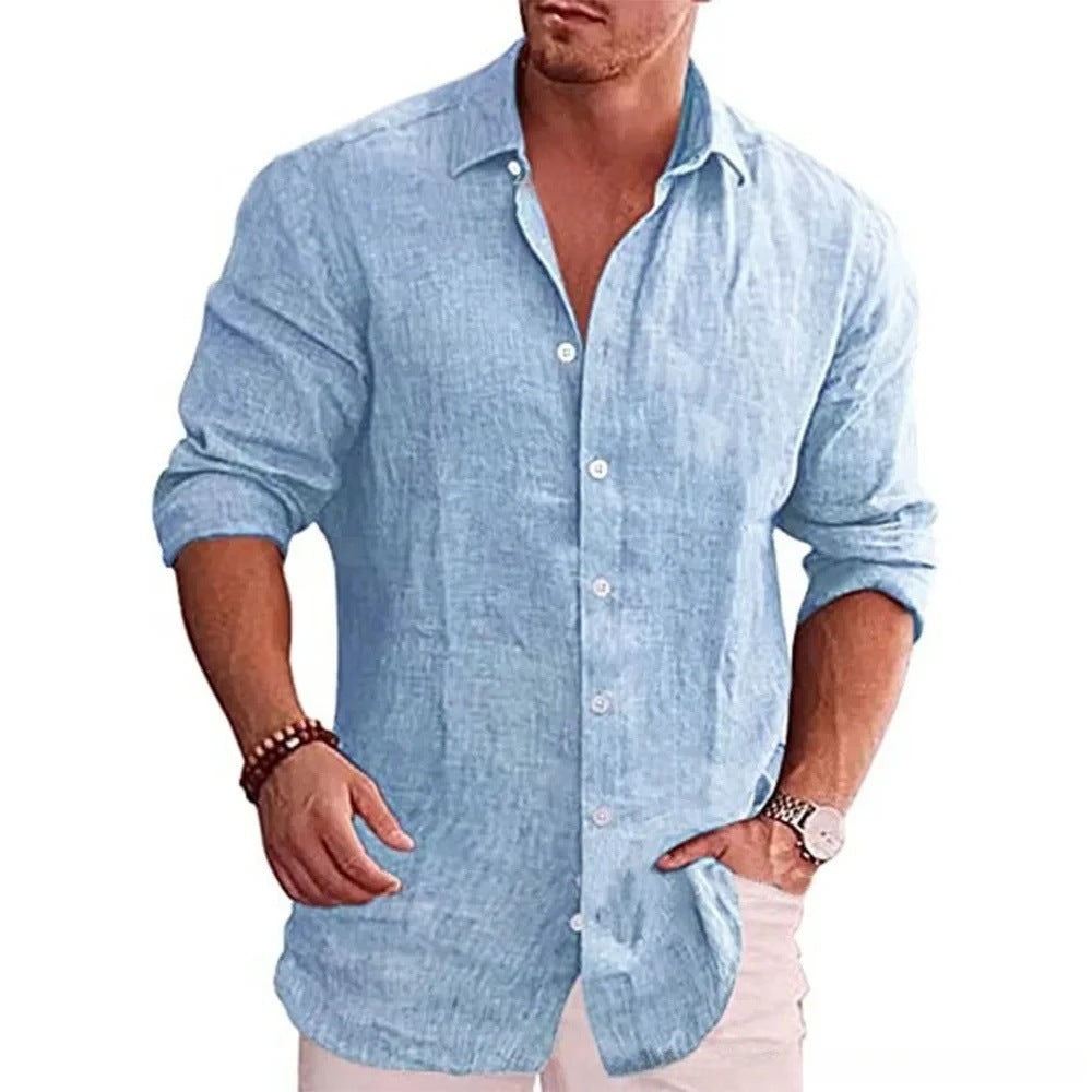 Men’s Loose-Fit Cardigan – Solid Color, Long Sleeve, Casual Leisure Wear - Daily Goods